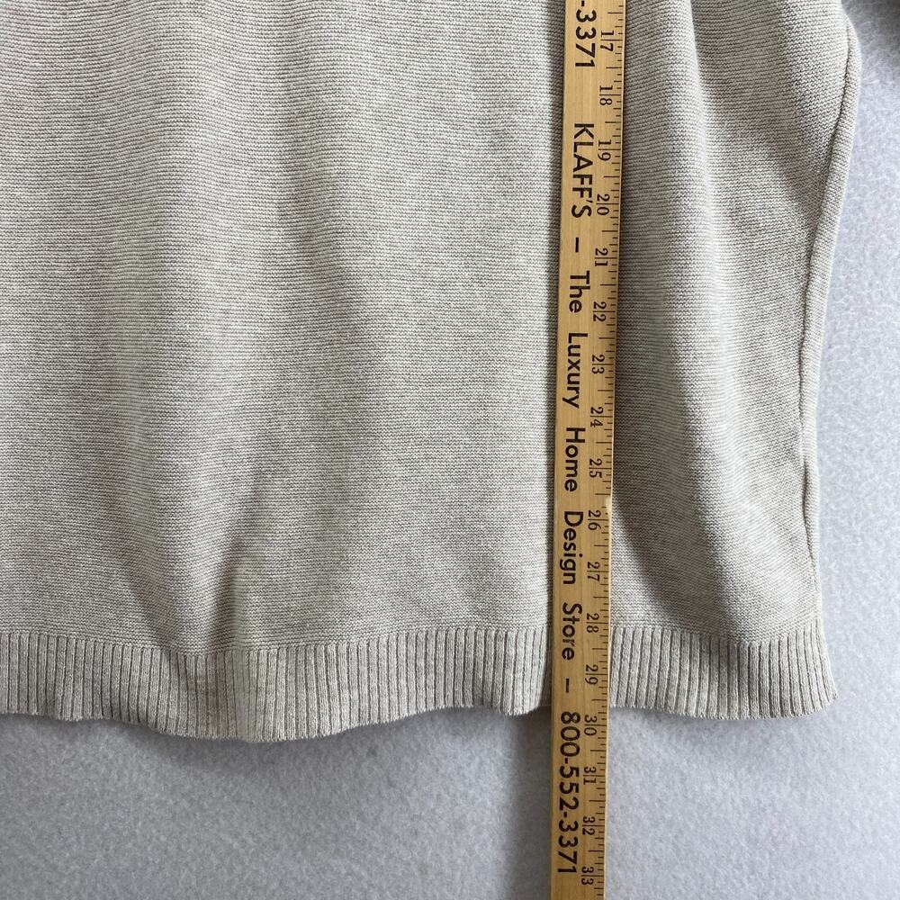 EILEEN FISHER Sweater XL Organic Cotton Deep V-Neck Tunic Dolman Sleeve Beige - Picture 10 of 11